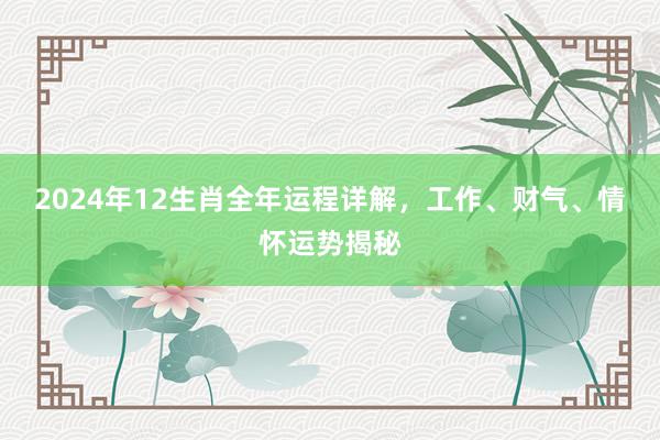 2024年12生肖全年运程详解，工作、财气、情怀运势揭秘
