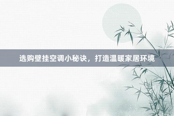 选购壁挂空调小秘诀，打造温暖家居环境
